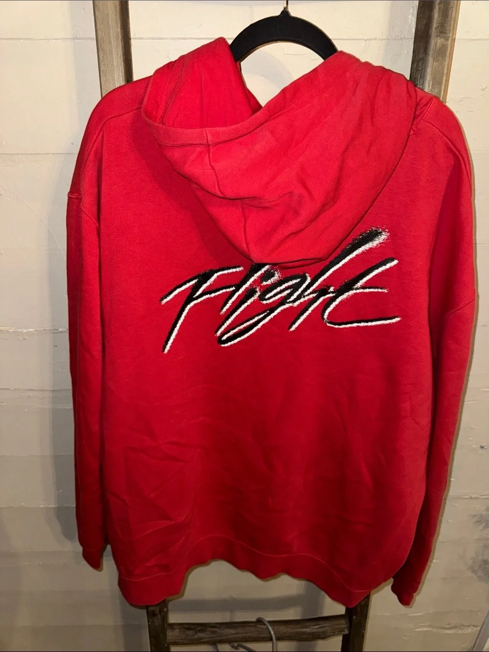 Jordan Red 'Flight' Hooded Pullover Sweatshirt XXL
